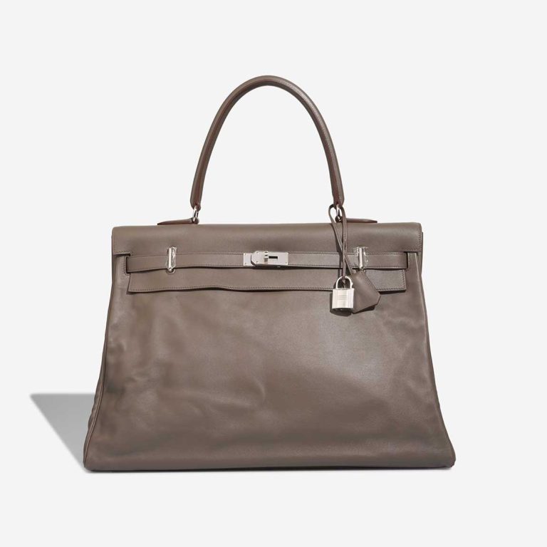Hermès Kelly 50 Veau Sikkim Gris Tourterelle Front | Sell your designer bag