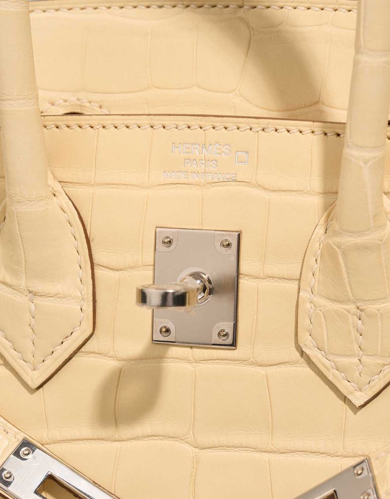 Hermès Birkin 25 Matte Alligator Vanille Logo | Sell your designer bag