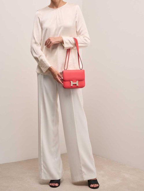 Hermès Constance 18 Chèvre Mysore Bougainvillier on Model | Sell your designer bag