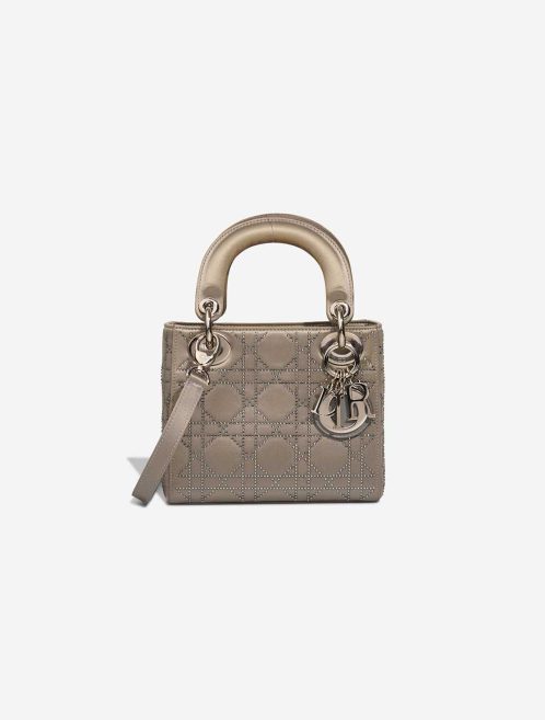Dior Lady Small Silk Silver Front | Sell your designer bag