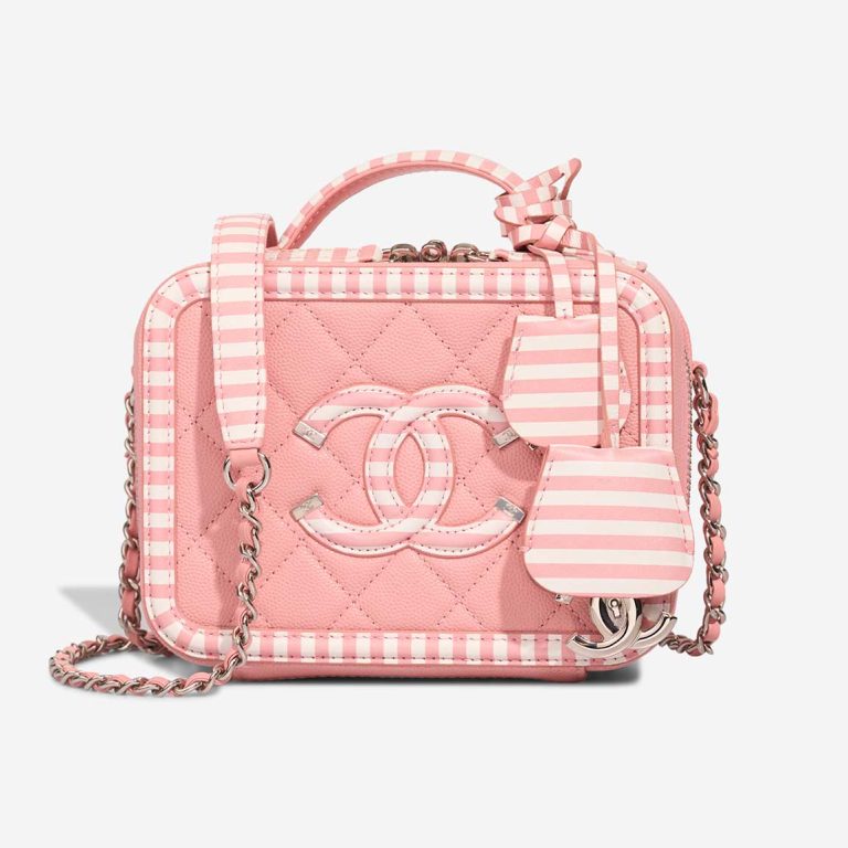 Chanel Vanity Small Caviar Pink / White Front | Sell your designer bag