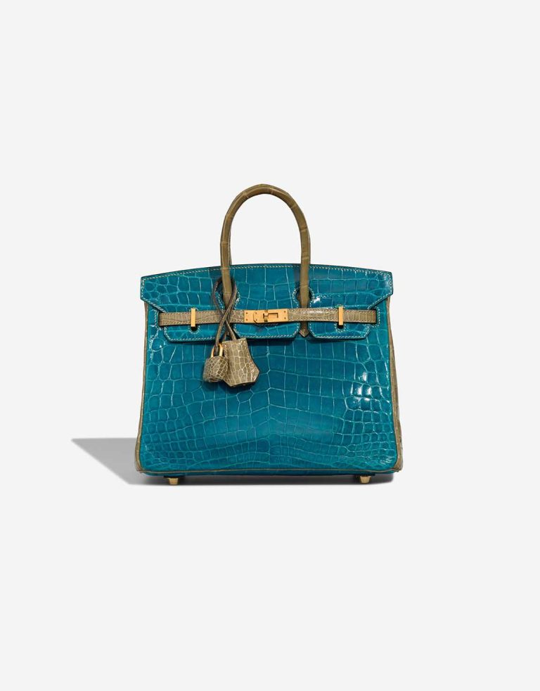 Hermès Birkin HSS 25 Niloticus Crocodile Bleu Izmir / Gris Tourterelle Front | Sell your designer bag