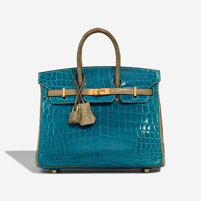 Hermès Birkin HSS 25 Niloticus Crocodile Bleu Izmir / Gris Tourterelle Front | Sell your designer bag