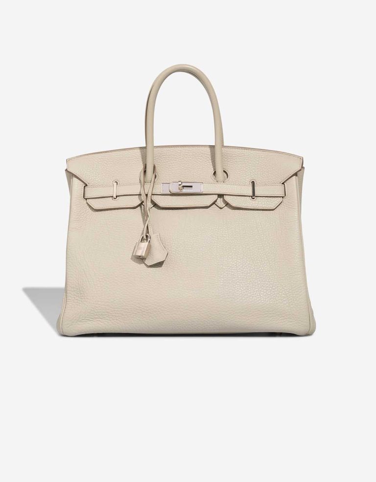 Hermès Birkin 35 Clémence Gris Perle Front | Sell your designer bag