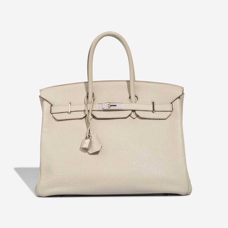 Hermès Birkin 35 Clémence Gris Perle Front | Sell your designer bag