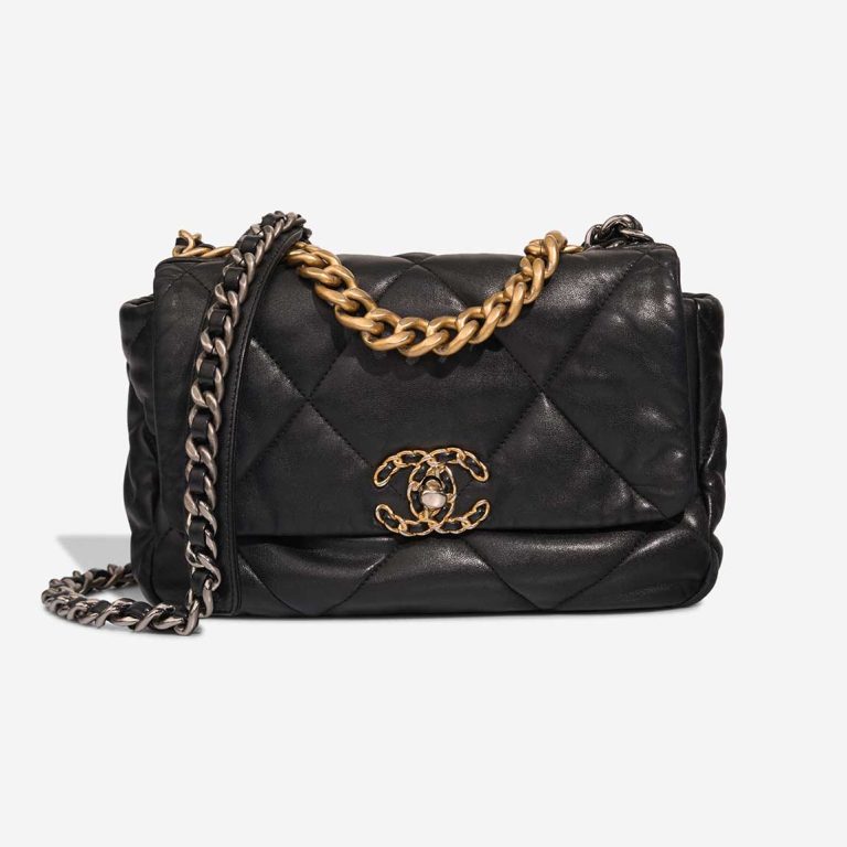 Chanel 19 Flap Bag Lamb Black Front | Sell your designer bag