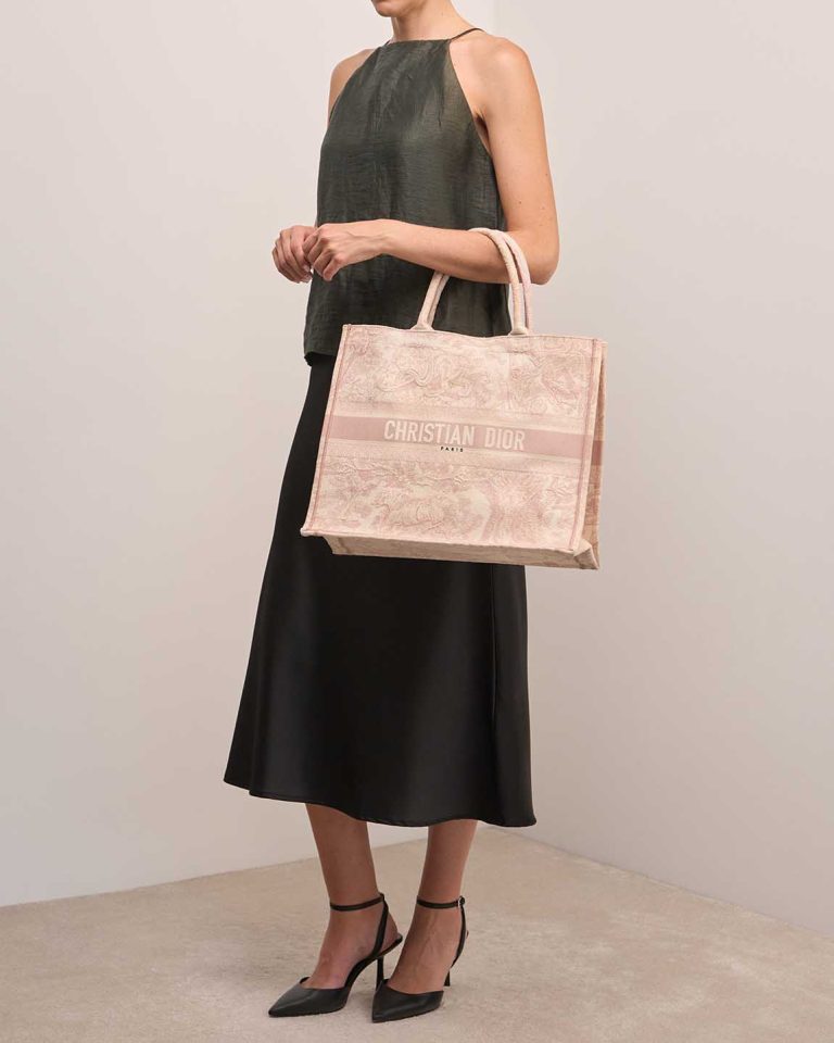 Dior Book Tote Large Toile de Jouy Light Pink Front | Sell your designer bag