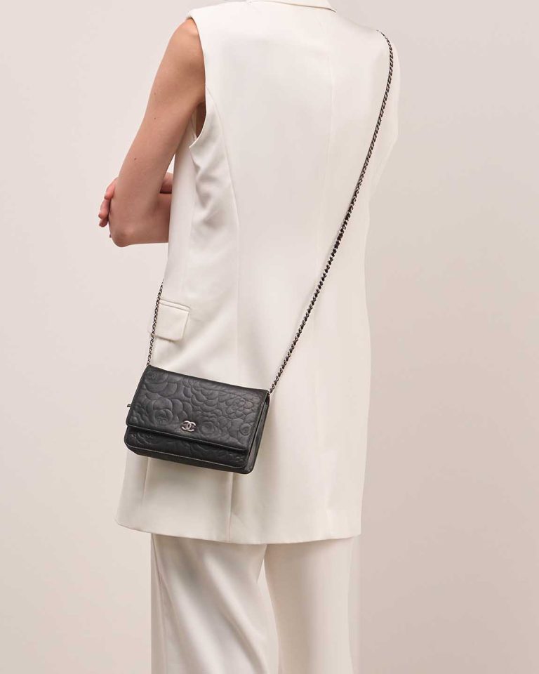 Chanel Timeless Wallet On Chain Lamb Black Front | Sell your designer bag