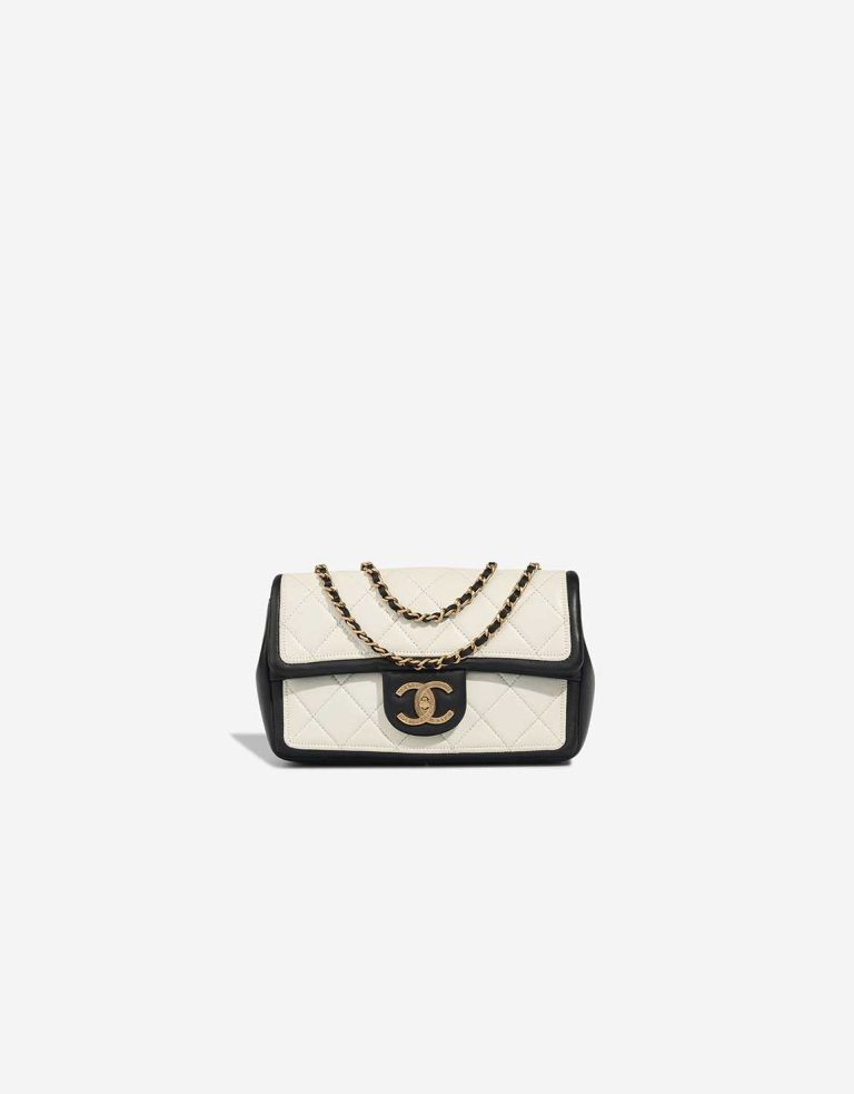 Chanel Timeless Mini Rectangular Lamb Black / White Front | Sell your designer bag