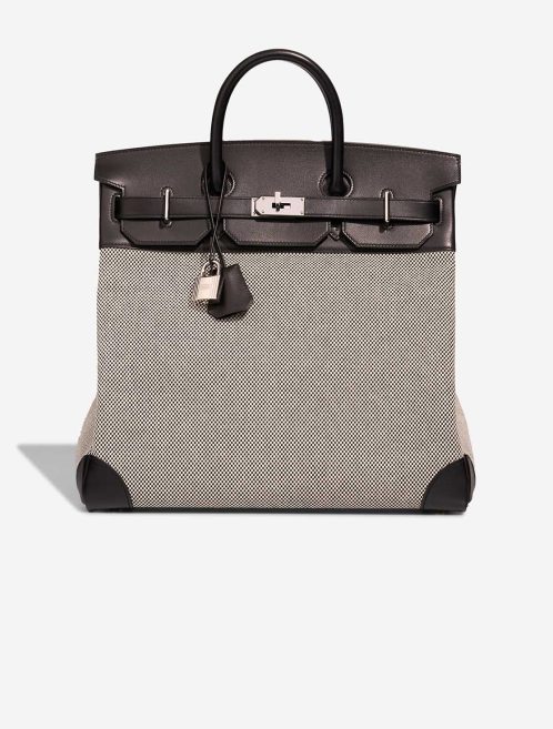Hermès Haut à Courroies 40 Toile Criss / Veau Evergrain Black / Écru Front | Sell your designer bag