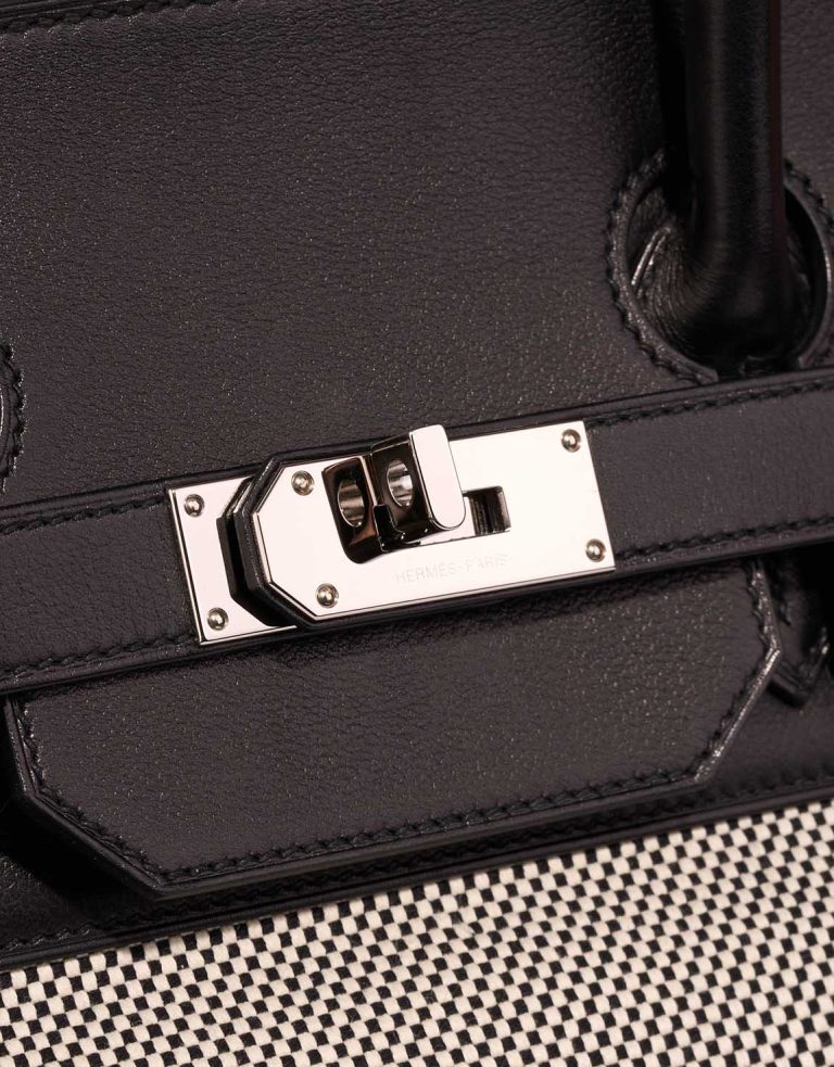 Hermès Haut à Courroies 40 Toile Criss / Veau Evergrain Black / Écru Closing System | Sell your designer bag