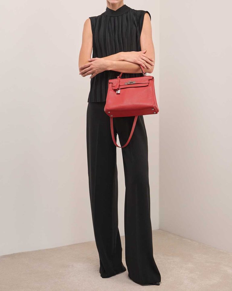 Hermès Kelly 28 Clémence Rose Jaipur Front | Sell your designer bag