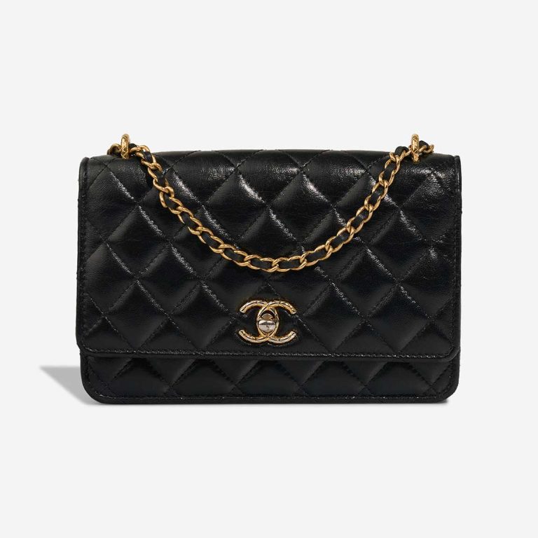 Chanel Timeless Wallet On Chain Lamb Black Front | Sell your designer bag