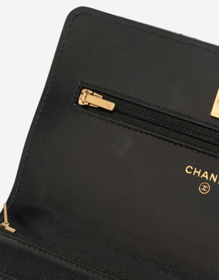 Chanel Timeless Wallet On Chain Lamb Black Signs of wear | Sell your designer bag