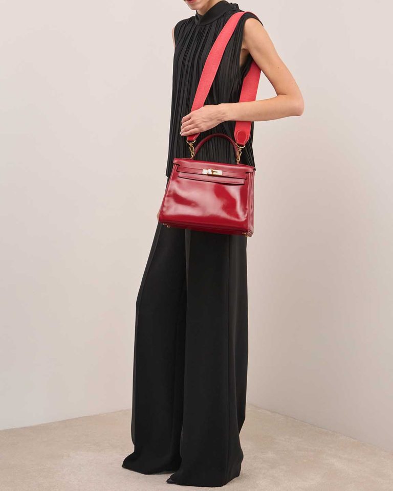 Hermès Kelly 28 Box Calf Rouge Vif Front | Sell your designer bag