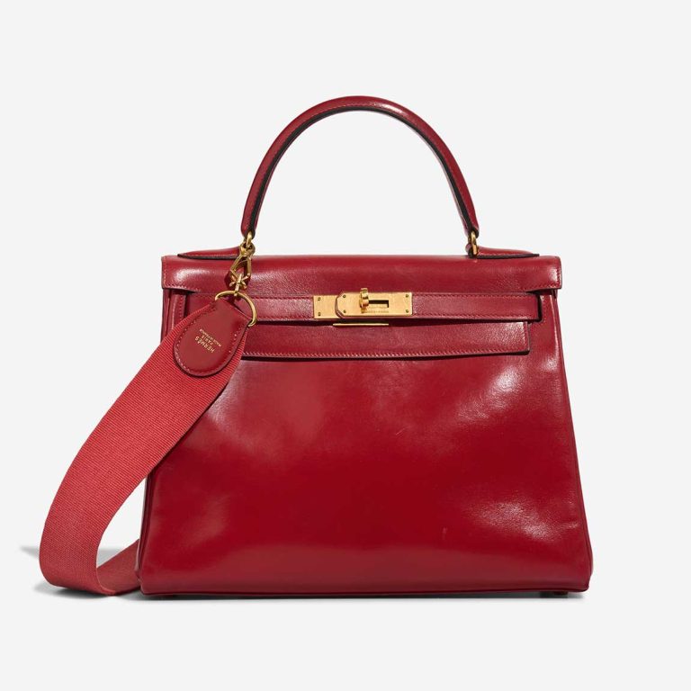 Hermès Kelly 28 Box Calf Rouge Vif Front | Sell your designer bag