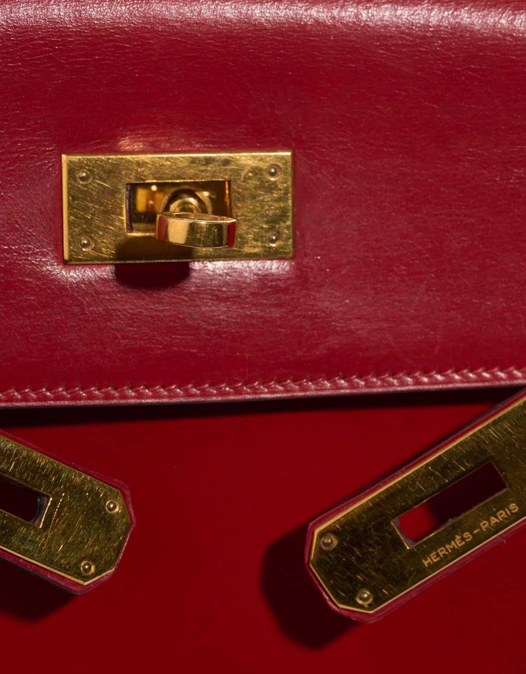 Hermès Kelly 28 Box Calf Rouge Vif Signs of wear | Sell your designer bag