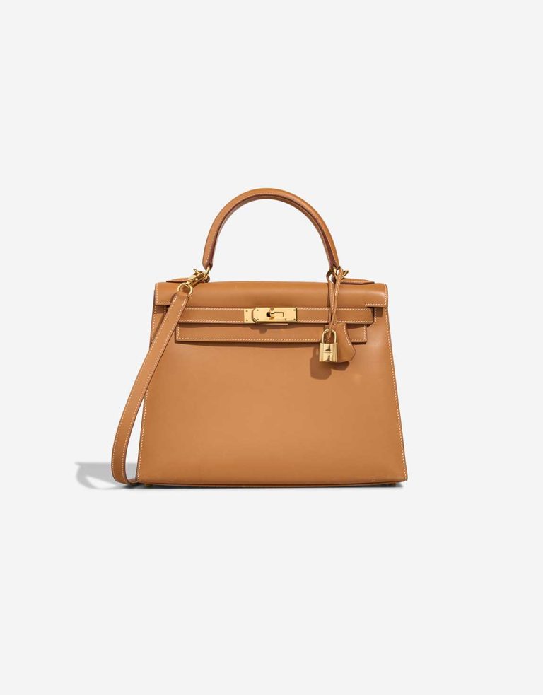 Hermès Kelly 28 Box Sable Naturel Front | Sell your designer bag
