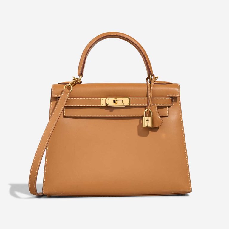 Hermès Kelly 28 Box Sable Naturel Front | Sell your designer bag