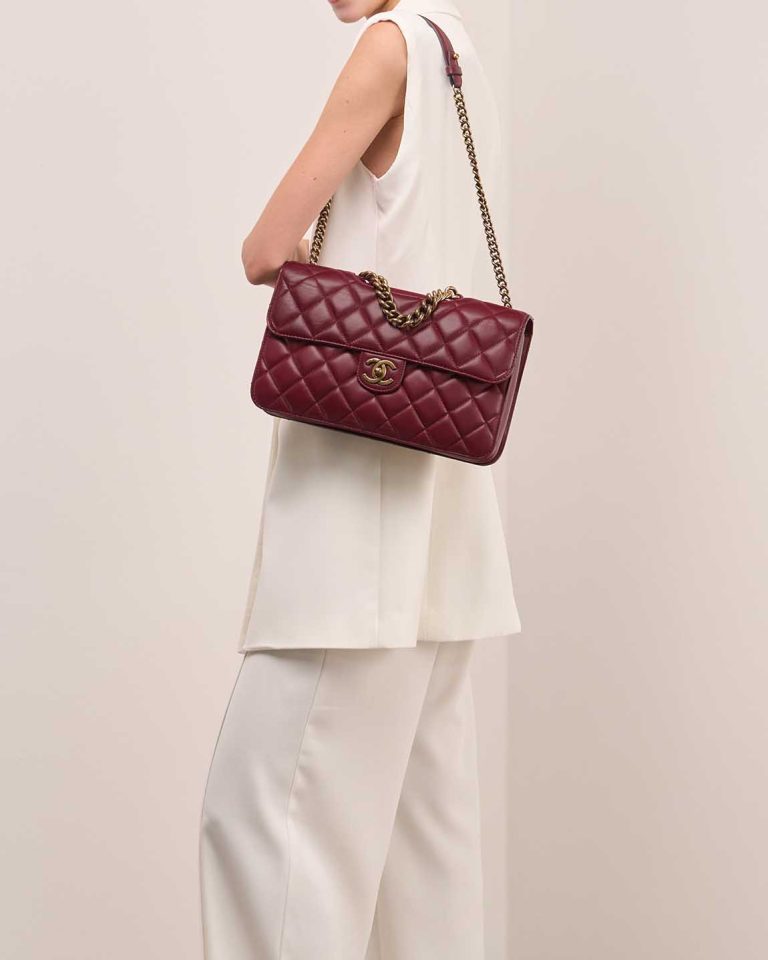 Chanel Timeless Jumbo Lamb Bordeaux Front | Sell your designer bag