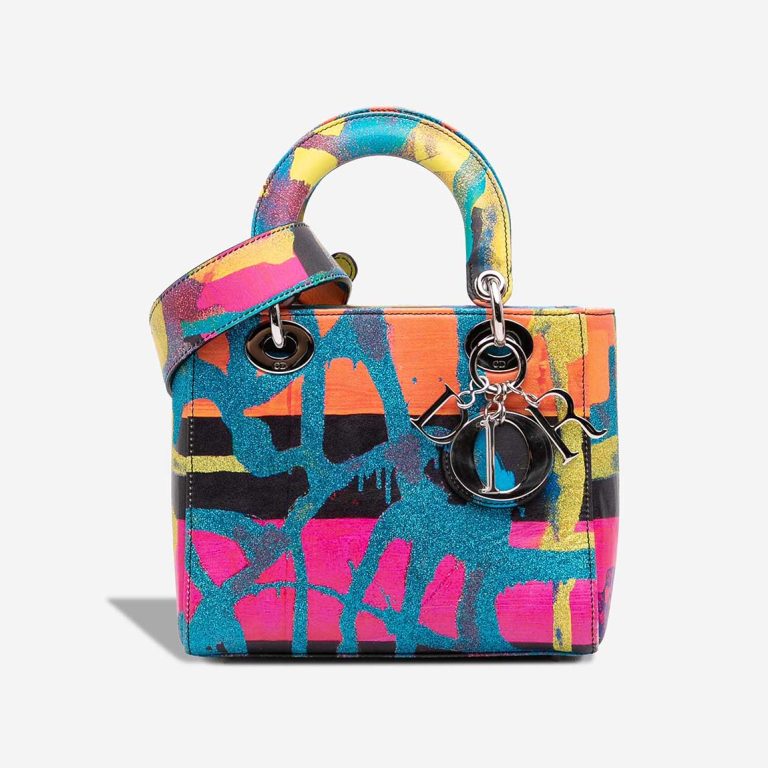 Dior Lady Chris Martin Small Calf Pink / Orange / Blue Front | Sell your designer bag