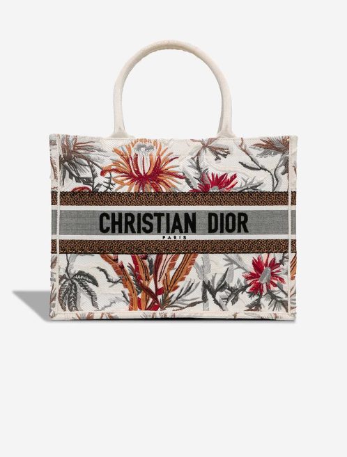 Dior Book Tote Medium Canvas White / Red / Orange Front | Sell your designer bag