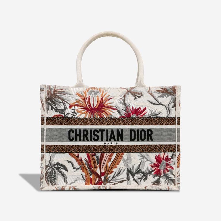 Dior Book Tote Medium Canvas White / Red / Orange Front | Sell your designer bag