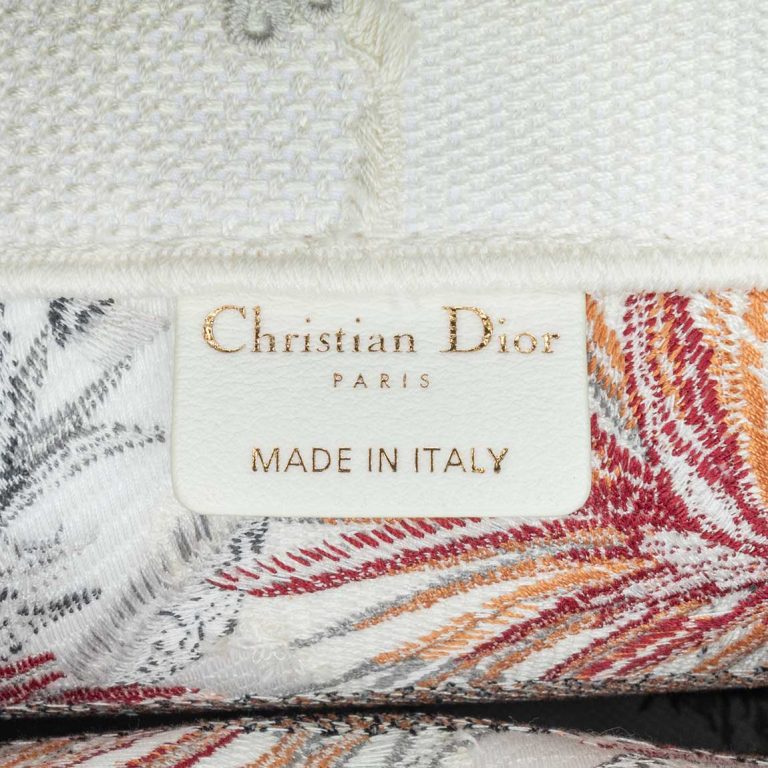Dior Book Tote Medium Canvas White / Red / Orange Logo | Sell your designer bag