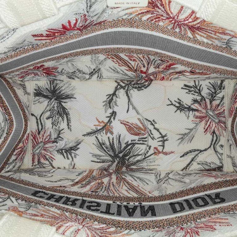 Dior Book Tote Medium Canvas White / Red / Orange Inside | Sell your designer bag