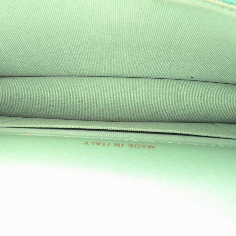 Chanel 19 Wallet On Chain Lamb Green Inside | Sell your designer bag