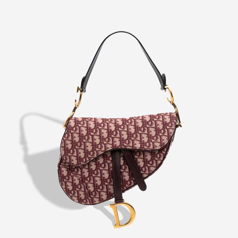 Dior Saddle Medium Oblique Jacquard Red Front | Sell your designer bag