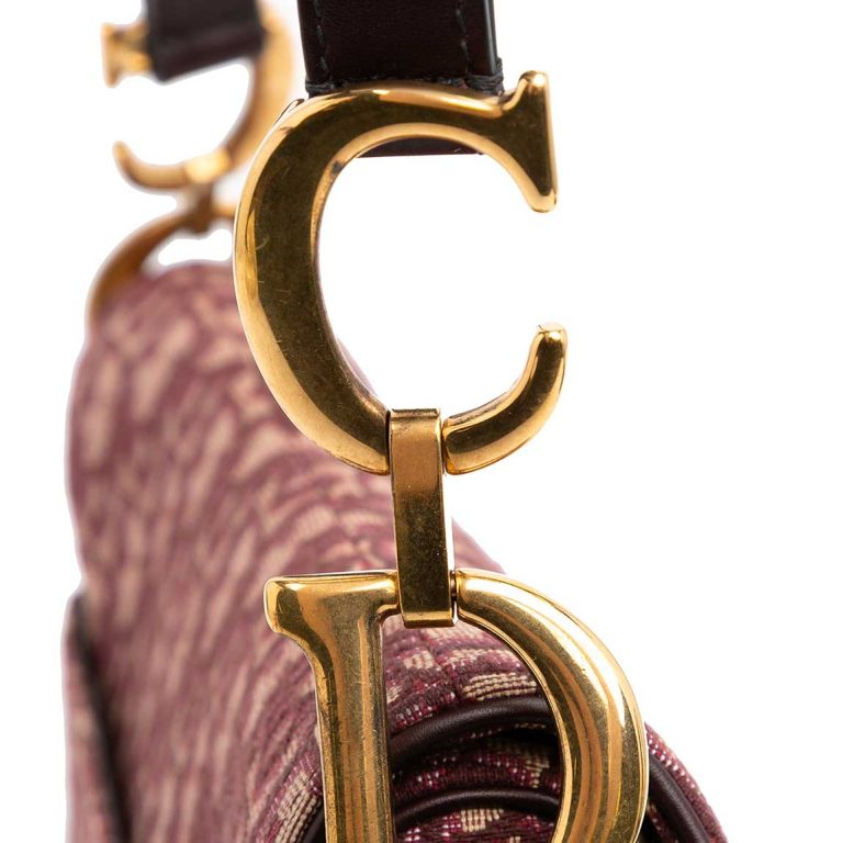 Dior Saddle Medium Oblique Jacquard Red Signs of wear | Sell your designer bag