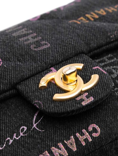 Chanel Timeless Medium Denim Black / Multicolour Closing System | Sell your designer bag