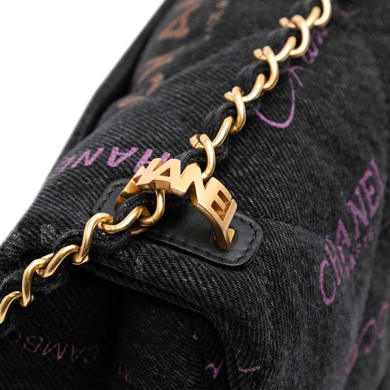 Chanel Timeless Medium Denim Black / Multicolour Signs of wear | Sell your designer bag