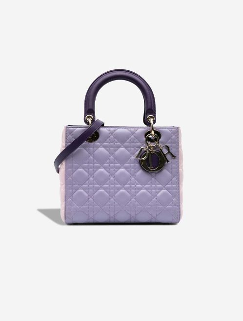 Dior Lady Medium Lamb Purple / Light Pink Front | Sell your designer bag