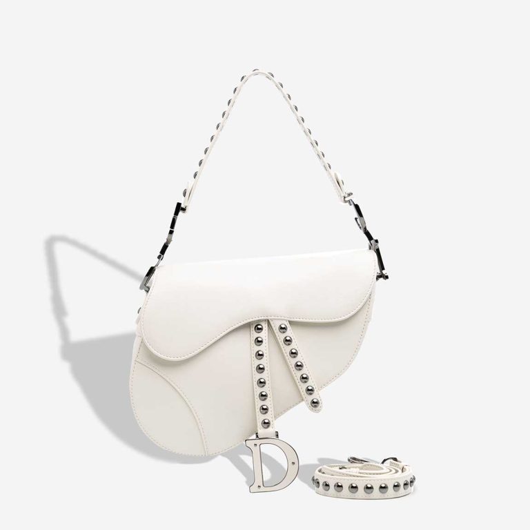 Dior Saddle Medium Lamb White | Sell your designer bag