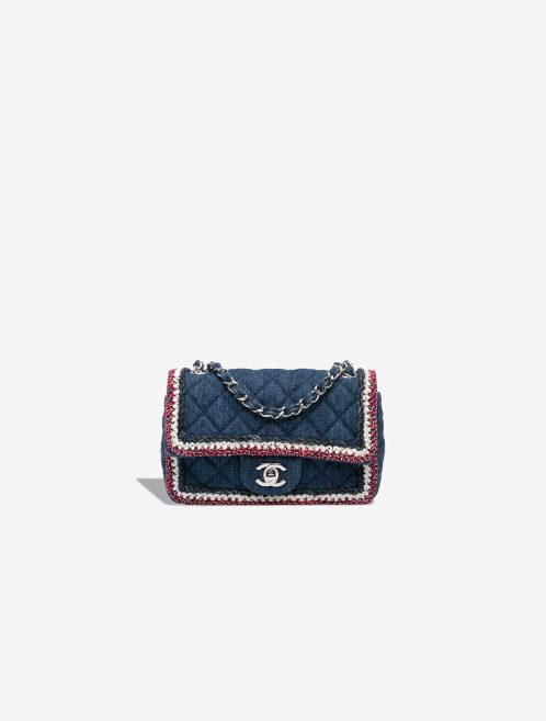 Chanel Timeless Mini Rectangular Denim / Tweed Blue / White / Red Front | Sell your designer bag