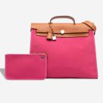 Hermès Herbag 39 Vache Hunter / Toile Sable Naturel / Rose Tyrien Front | Sell your designer bag