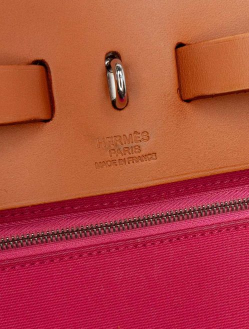Hermès Herbag 39 Vache Hunter / Toile Sable Naturel / Rose Tyrien Closing System | Sell your designer bag