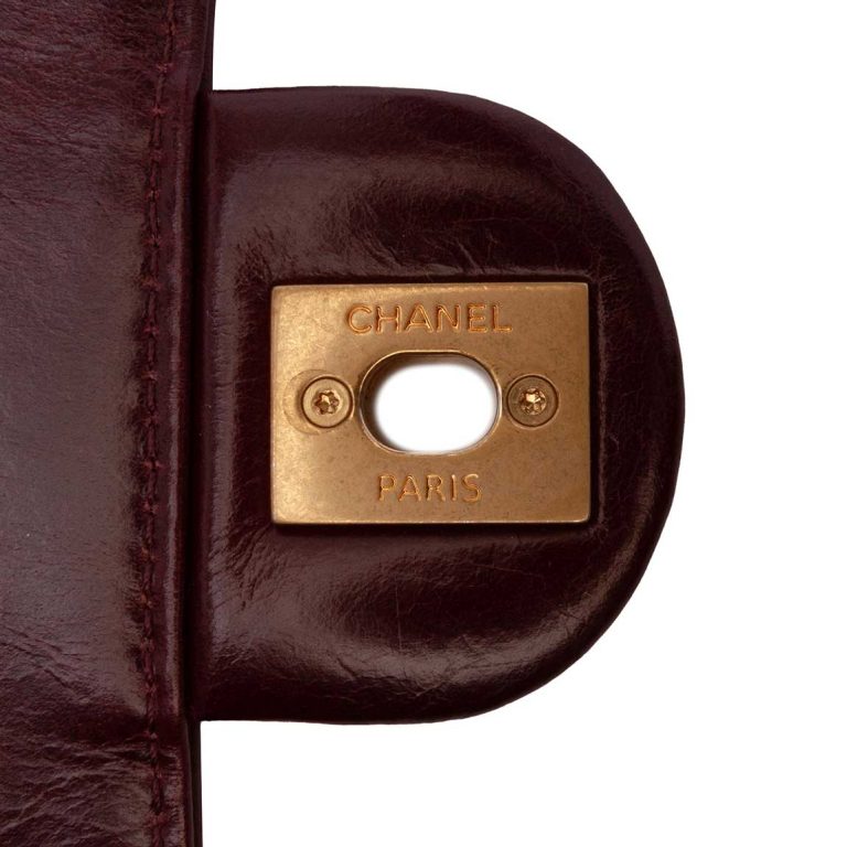 Chanel Flap Bag Small Aged Calf Dark Red Signs of wear | Sell your designer bag