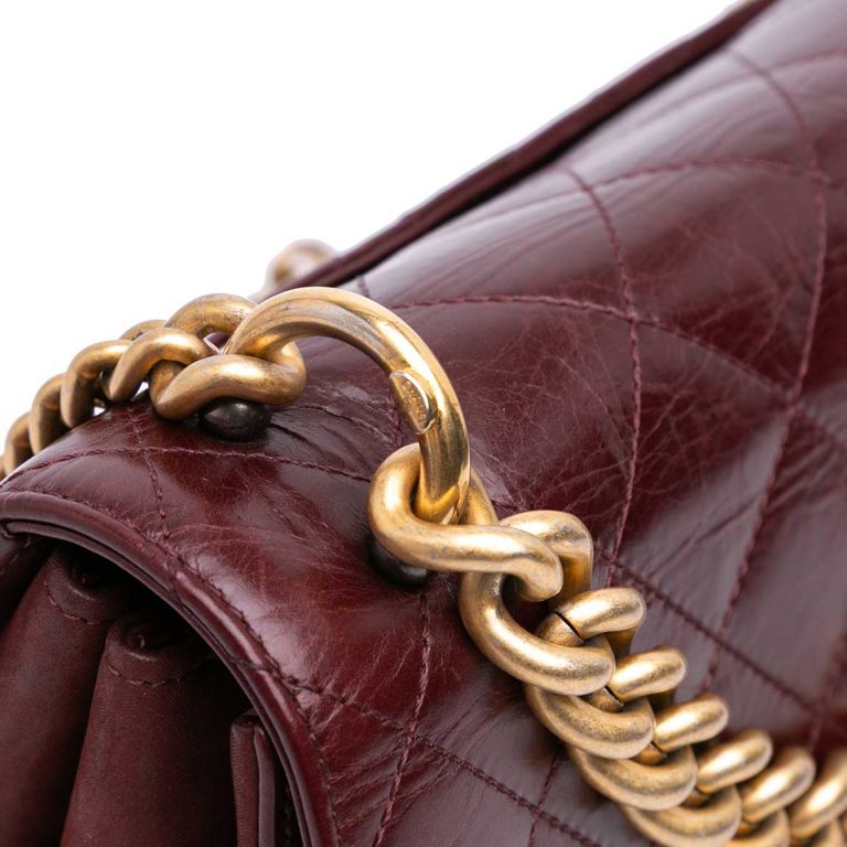 Chanel Flap Bag Small Aged Calf Dark Red Signs of wear | Sell your designer bag