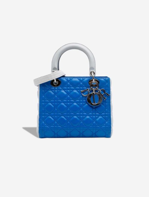 Dior Lady Medium Lamb White / Blue Front | Sell your designer bag
