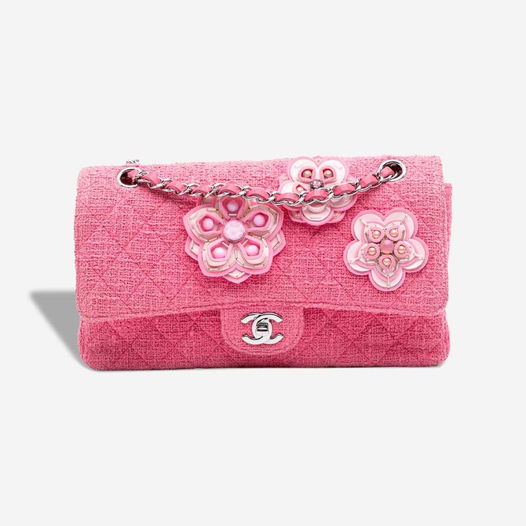 Chanel Timeless Medium Tweed Pink Front | Sell your designer bag