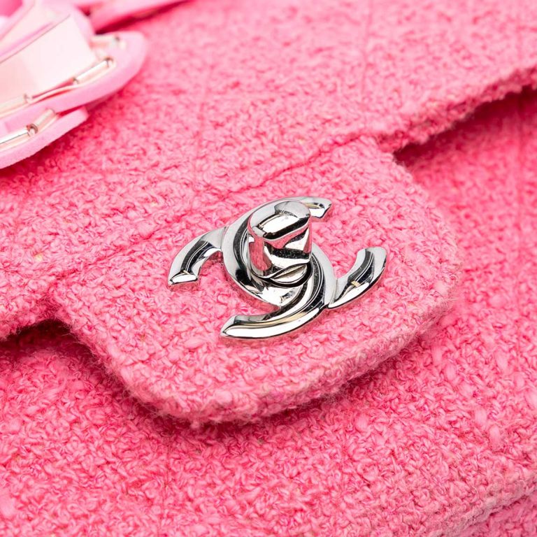 Chanel Timeless Medium Tweed Pink Front | Sell your designer bag