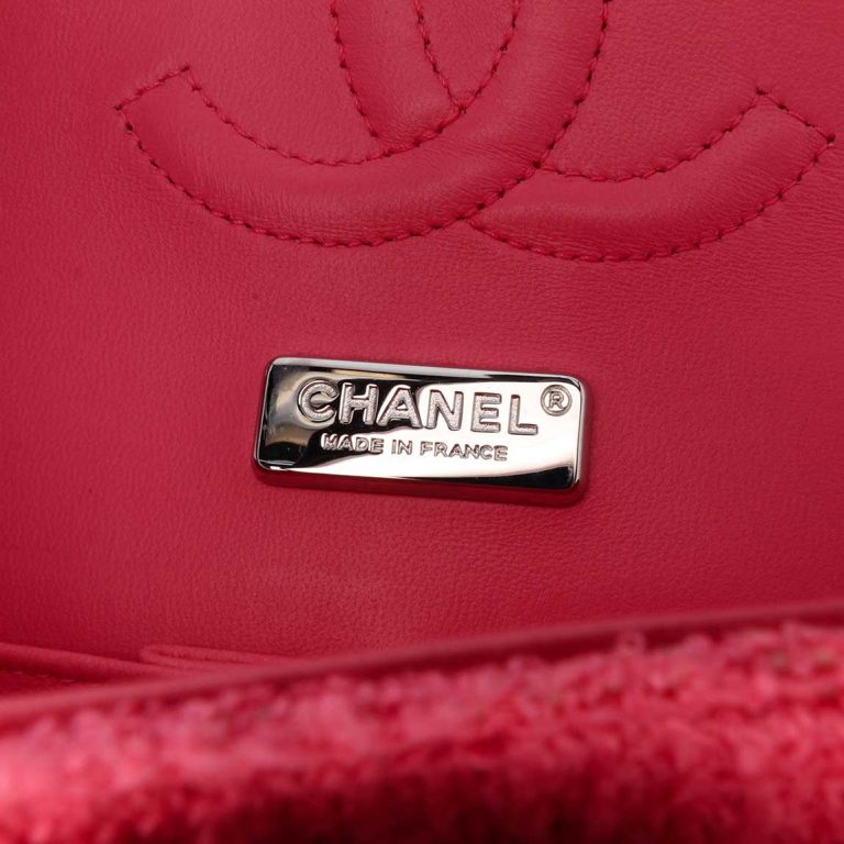 Chanel Timeless Medium Tweed Pink Logo | Sell your designer bag