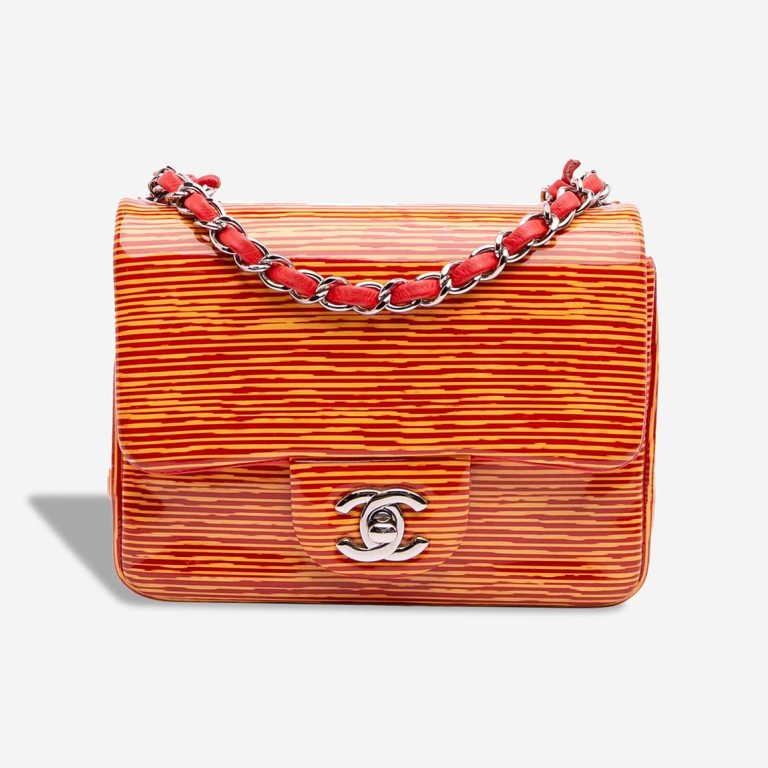 Chanel Timeless Mini Square Patent Red / Yellow Front | Sell your designer bag