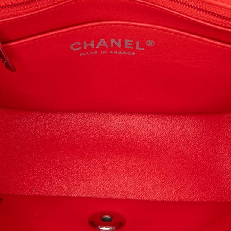 Chanel Timeless Mini Square Patent Red / Yellow Inside | Sell your designer bag