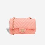 Chanel Timeless Chevron Mini Rectangular Lamb Coral Pink Front | Sell your designer bag