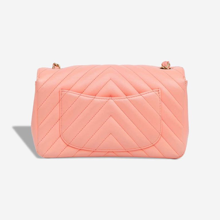 Chanel Timeless Chevron Mini Rectangular Lamb Coral Pink | Sell your designer bag