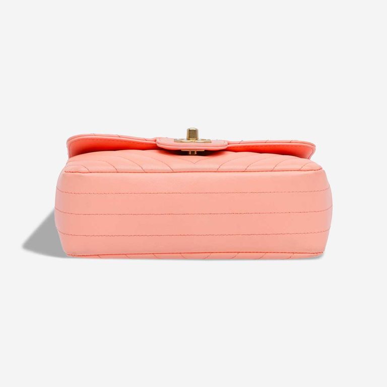 Chanel Timeless Chevron Mini Rectangular Lamb Coral Pink | Sell your designer bag
